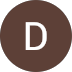 Brown circular initial badge with the letter D displayed for Dione C’s review card